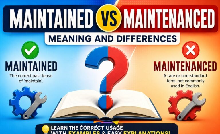 Maintained vs Maintenanced: Meaning And Differences