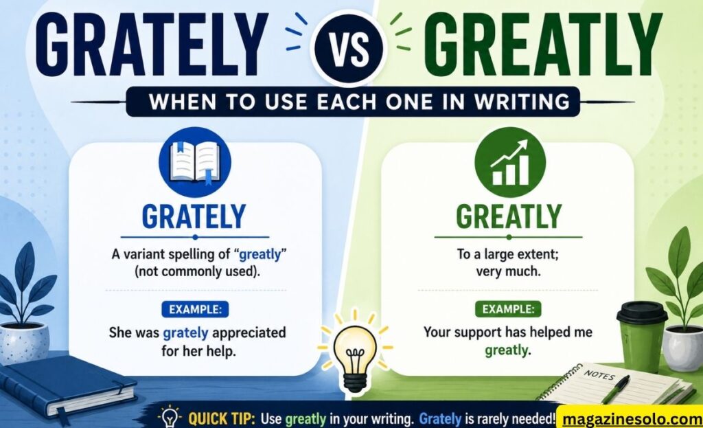 grately or greatly